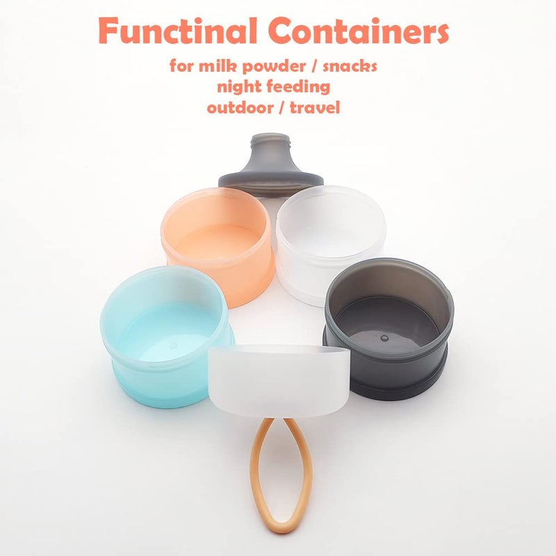 LADISO Baby Formula Dispenser Formula Container Portable Milk Powder Container NonSpill Stackable Baby Snack Storage Container Baby Feeding Travel Storage Container BPA Free 4 Layers 2 Packs - Image 2
