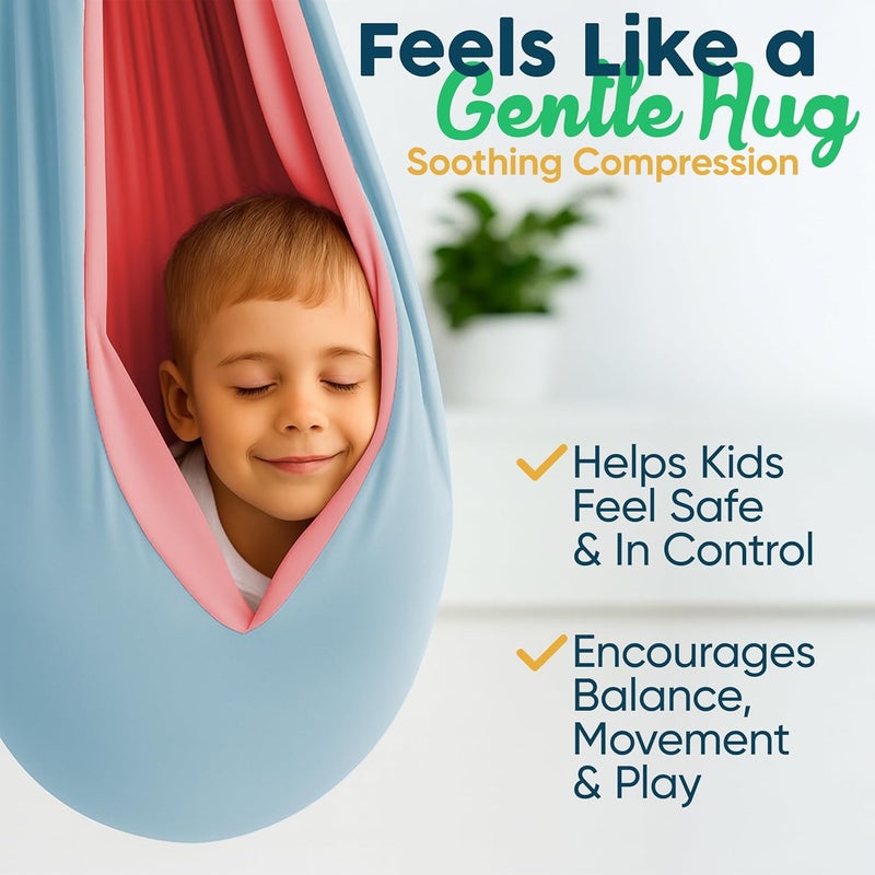 VISSE Sensory Swing for Kids Indoor - Calming Cocoon Therapy Swing 360° Hardware - Holds 300lbs - Indoor Outdoor Sensory Hammock - Autism ADHD SPD Trusted Sensory Support - Image 3