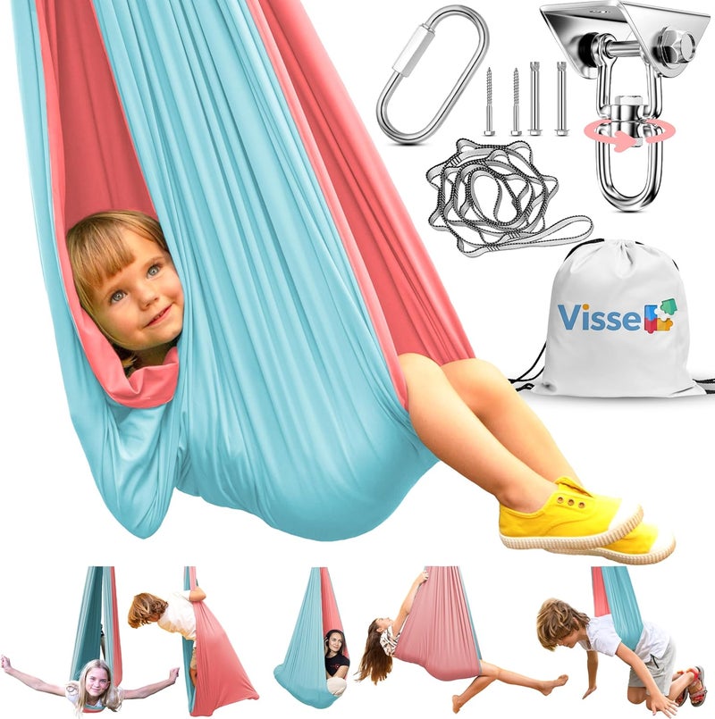 VISSE Sensory Swing for Kids Indoor - Calming Cocoon Therapy Swing 360° Hardware - Holds 300lbs - Indoor Outdoor Sensory Hammock - Autism ADHD SPD Trusted Sensory Support - Image 1