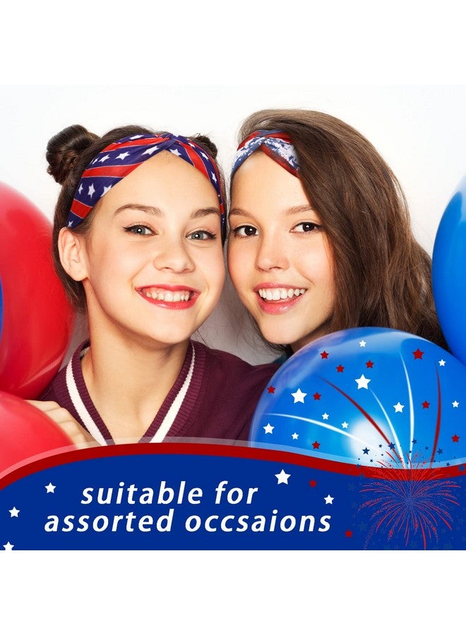 Jutom 10 Pcs Patriotic Headband American Flag Headband Usa Twisted Hair Band July 4Th Bandanas Stretchy Athletic Headband Memorial Day Head Wraps Unisex For Independence Day Girl - Image 2