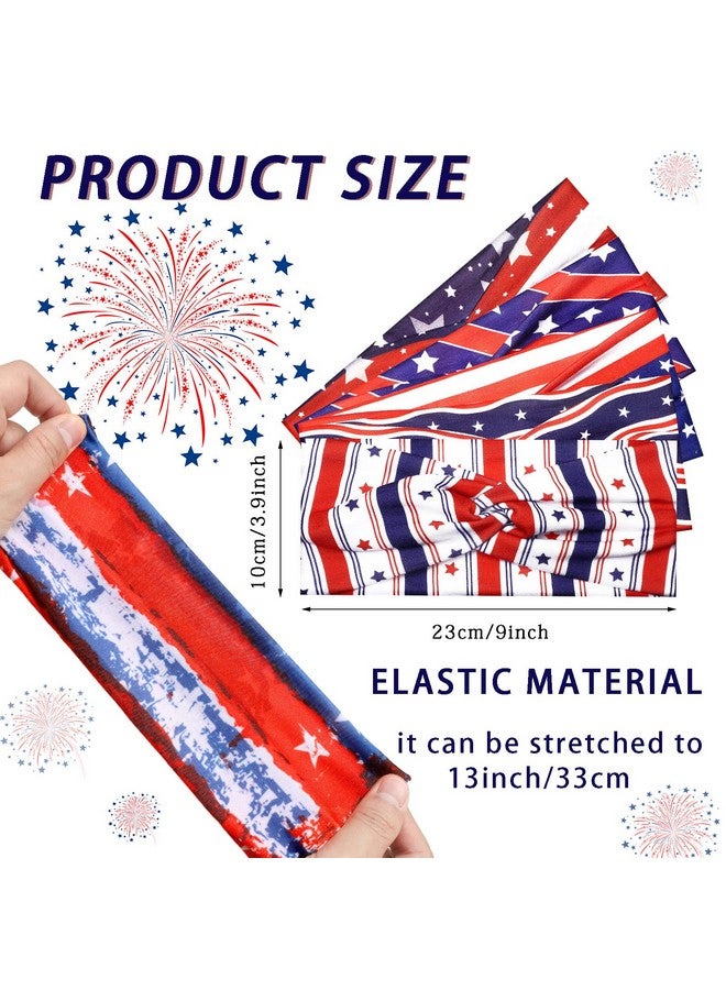 Jutom 10 Pcs Patriotic Headband American Flag Headband Usa Twisted Hair Band July 4Th Bandanas Stretchy Athletic Headband Memorial Day Head Wraps Unisex For Independence Day Girl - Image 3