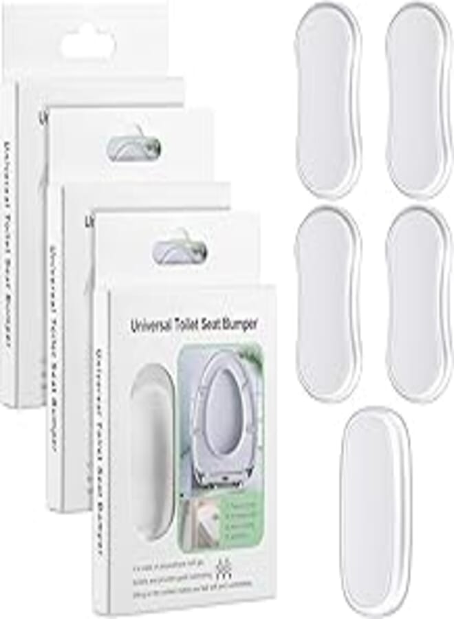 5 pc Self-adhesive Toilet Seat Bumper Silicone Toilet Seat Lid Bumpers Toilet Replacement Bumper Kit Toilet Tank Bumper for Home Hotel or Hospital, Clear