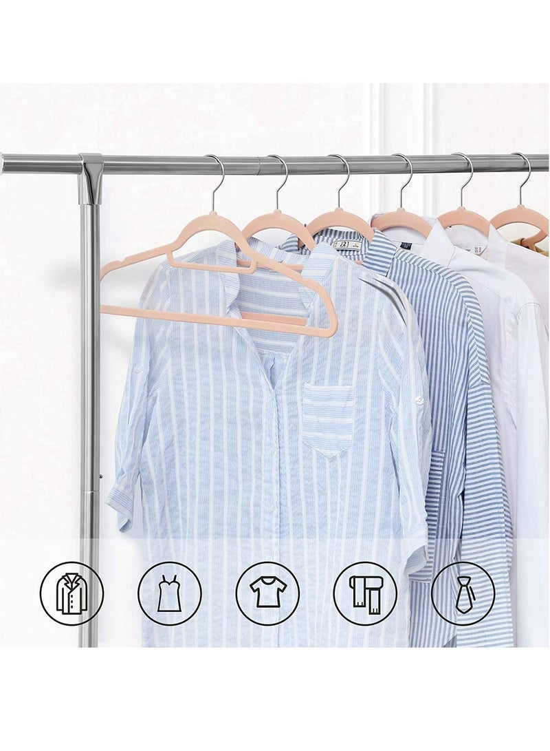 Red Dot Gift 50 Pieces 42cm Pink Non-Slip Velvet Clothes Hanger with 360 Degree Rotatable Hook Durable and Slim - Image 5