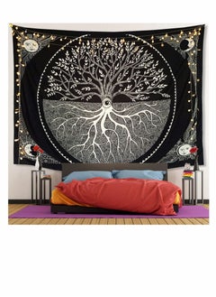 KASTWAVE Black and White Tapestry for Bedroom, Tree of Life Sun Moon Tapestry Wall Hanging Bohemian Tapestry Upholstery Cloth Background Cloth Hanging130*150CM  - Image 2