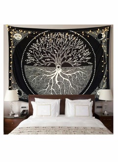 KASTWAVE Black and White Tapestry for Bedroom, Tree of Life Sun Moon Tapestry Wall Hanging Bohemian Tapestry Upholstery Cloth Background Cloth Hanging130*150CM  - Image 1