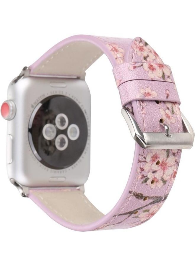 NIBEMINENT Plum Series Leather Replacement Watchbands For Apple Watch 7/6/5/4/3/2/1/SE 45/44/42mm Light Purple - Image 2