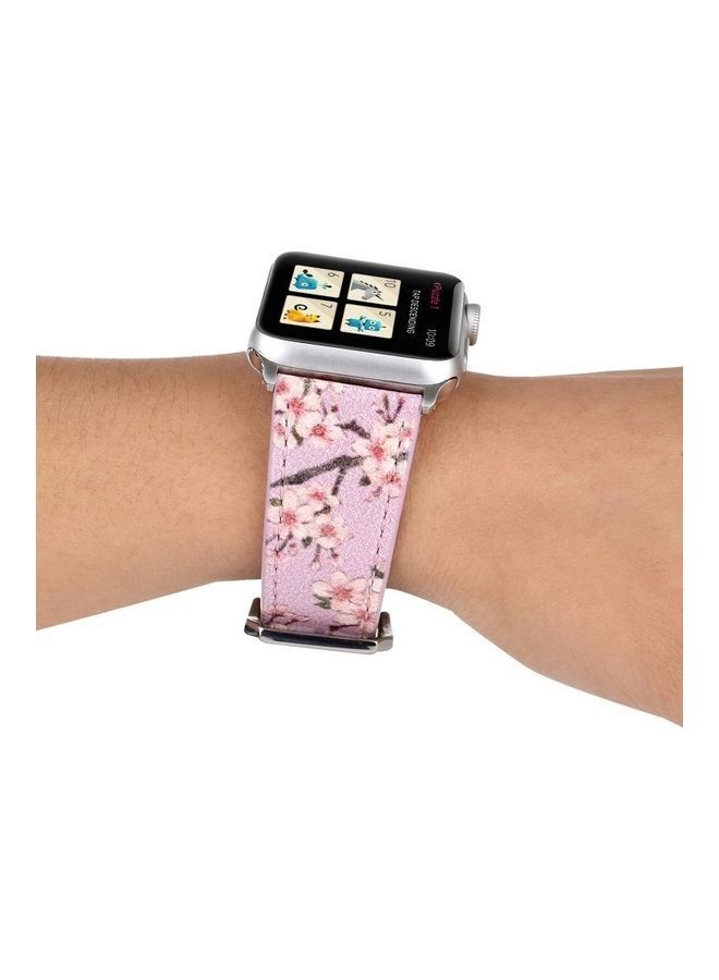 NIBEMINENT Plum Series Leather Replacement Watchbands For Apple Watch 7/6/5/4/3/2/1/SE 45/44/42mm Light Purple - Image 5