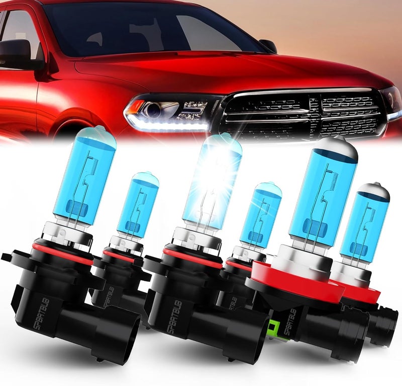 SPBRTBUB Halogen Headlight Bulbs for 2014-2020 Dodge Durango - Pack of 6 (9005/HB3/H10 High Beam + H11 Fog Light) - Image 1