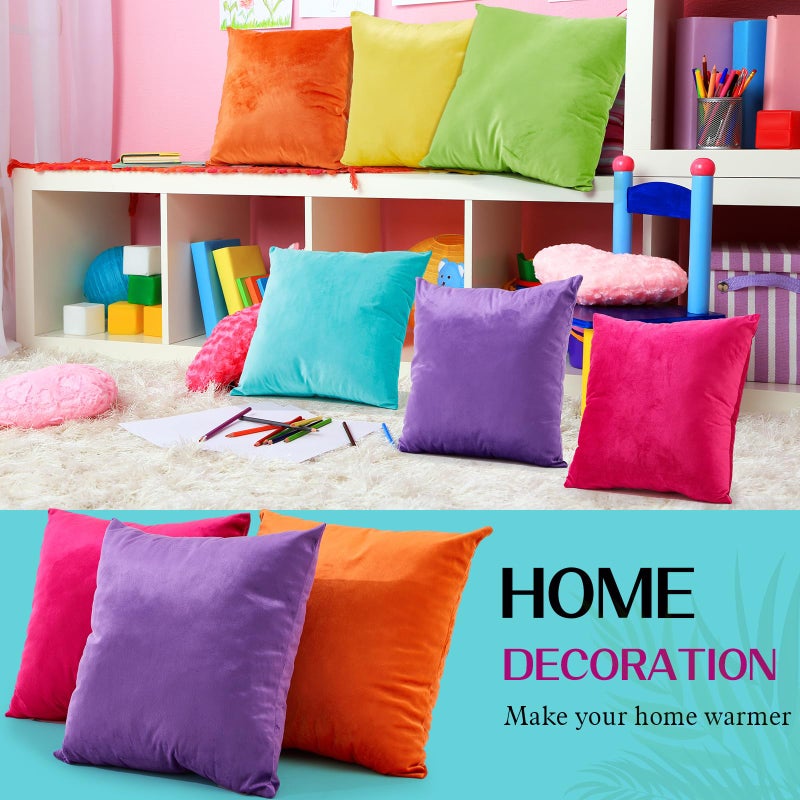 Berlune 6 Pcs Valentine's Day Velvet Throw Pillow Covers 18" x 18" Cushion Cases Soft Pillowcase for Valentine Picnic Coquette Party Accessories Couch Sofa Bed Decor, No Inserts (Colorful Color) - Image 5