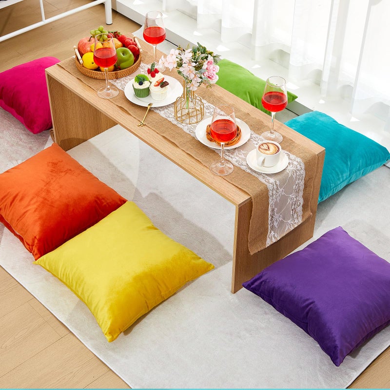 Berlune 6 Pcs Valentine's Day Velvet Throw Pillow Covers 18" x 18" Cushion Cases Soft Pillowcase for Valentine Picnic Coquette Party Accessories Couch Sofa Bed Decor, No Inserts (Colorful Color) - Image 3