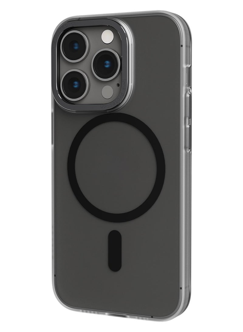 iPhone 14 Pro Case MagSafe Glory Matte Back Cover / Anti-Shock Proof / Metal Camera Ring / Ultra-Slim Hard Case / MagSafe Compatibility - Matte Gray/Gray