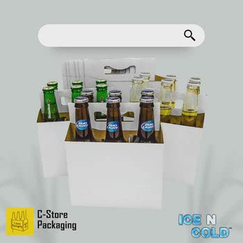 C-Store Packaging 6 Pack Cardboard 12 oz Beer/Soda Carrier by C-Store Packaging (Pack of 24 in White) - Image 2