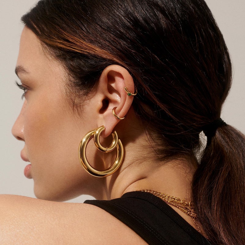Hey Harper Hoop Earrings For Women Trendy - Lightweight Waterproof & Sweatproof Jewerly - Image 2