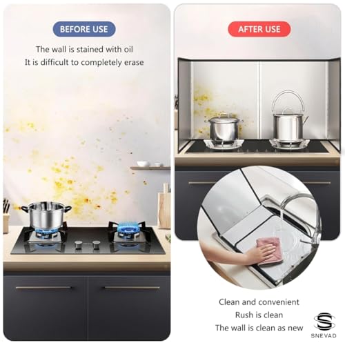 Snevad 4 Sided Stove Splatter Guard for Cooking Kitchen Anti Splatter Shield Panel Guard Portable Folding Cooker Side Fat for Frying Pan Wall Grease Oil Guard Splash Back Splatter Screen Protector - Image 5