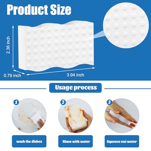 kickleen 20 Pack Magic Sponges Cleaning Eraser 2X Density Melamine SpongeCleaning Pad for BathroomKitchenDishFurniture FloorWallShoeCleaner NonScratch Scrub Foam 20 - Image 3