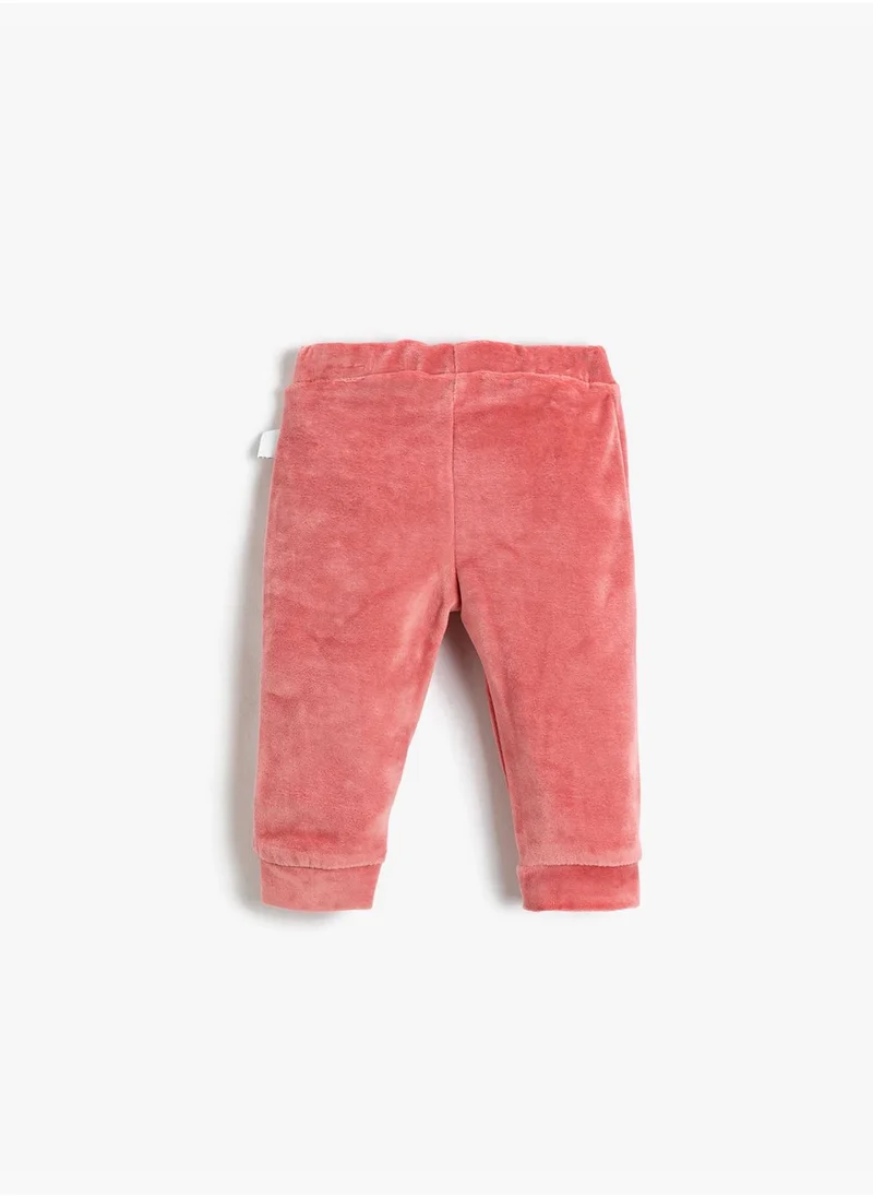 كوتون Velvet Jogger Sweatpants Embroidered Cotton Sweatpants