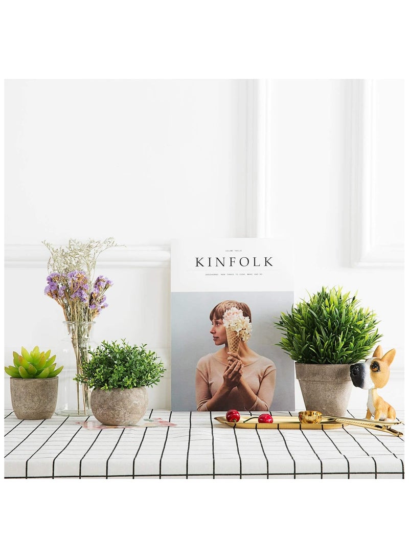 قطعتان صغيرتان من شجيرات البقس الاصطناعية، نباتات اصطناعية صغيرة، ديكور منزلي، ماغنوليا، مكتب، حجرة، مطبخ، رف كتب، غرفة نوم، حمام، حديقة زن، صبار. - Image 4