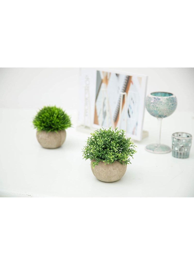 قطعتان صغيرتان من شجيرات البقس الاصطناعية، نباتات اصطناعية صغيرة، ديكور منزلي، ماغنوليا، مكتب، حجرة، مطبخ، رف كتب، غرفة نوم، حمام، حديقة زن، صبار. - Image 5