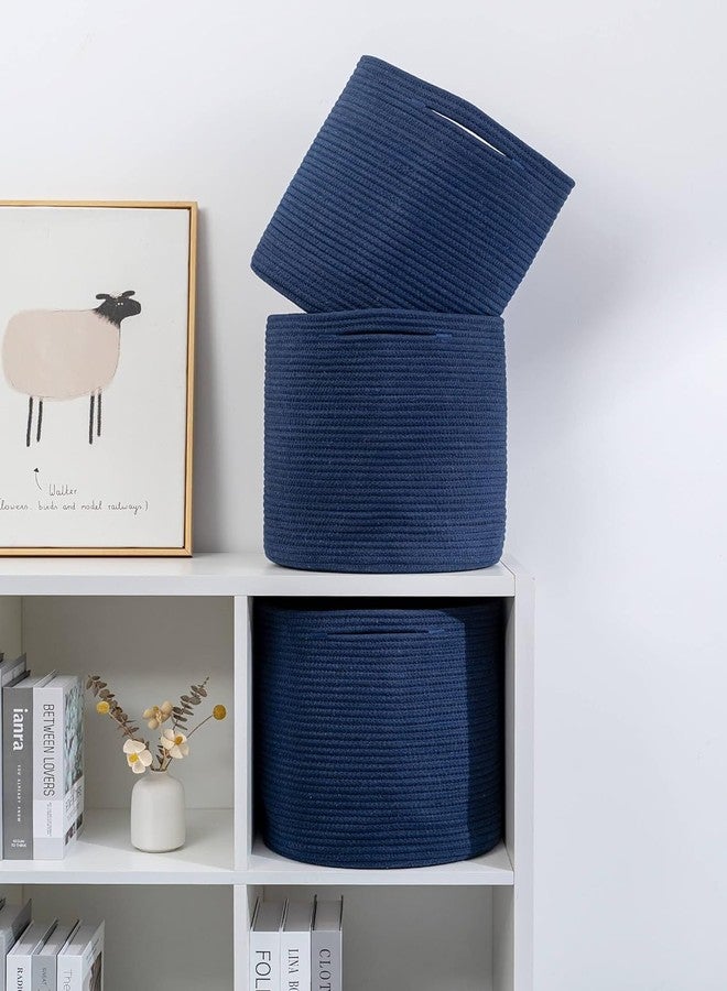 Brishtl Cube Storage Basket Bins For Cube Storage Organizer/Storage,Cube Shelves Cloth Closet Basket Bins, Rope Storage Bins (4 Packs, 11 X 11 Inch, Blue) - Image 4