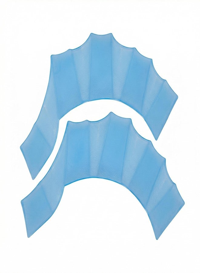 Dcoteh 2-Pack Silicone Swimming Webbed Gloves, Hand Fins Training Gloves, Finger Paddle Swim Gloves for Stroke Training, Waterproof Pool & Open Water Swim Gear, Blue - Image 1