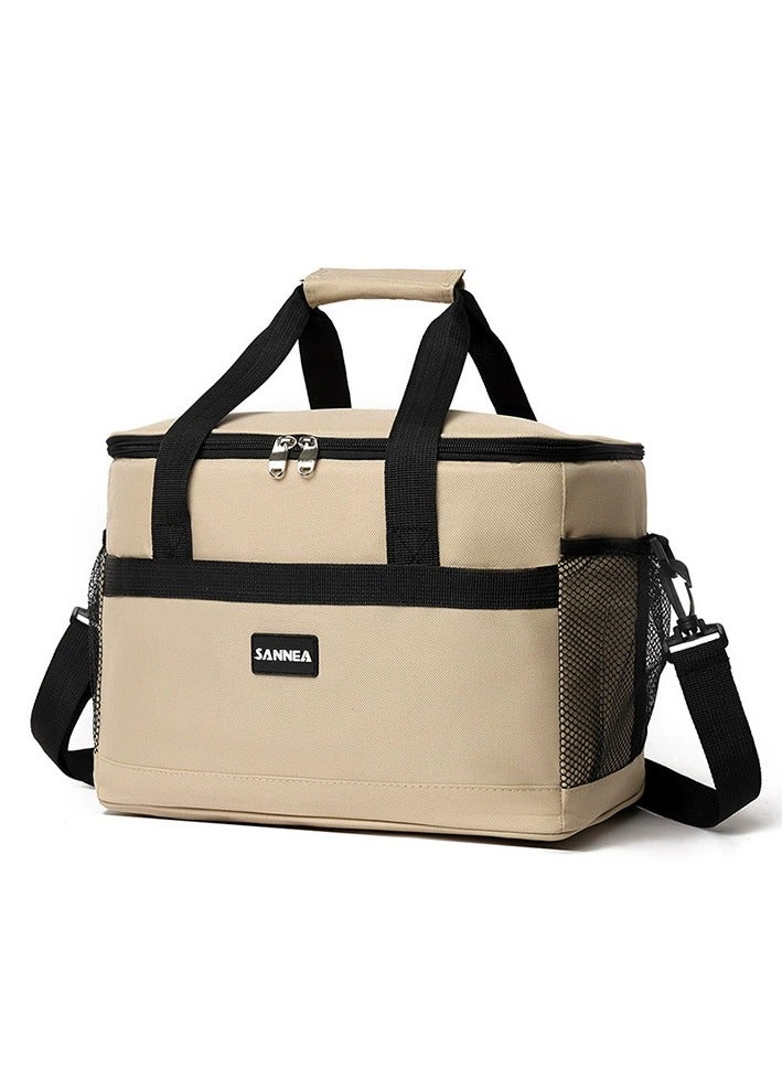 سان معزول حقيبة الغداء - قدرة كبيرة - مانعة للتسرب حقيبة تبريد مع حزام قابل للتعديل - قابلة لإعادة الاستخدام مربع الغداء للطلاب ، الرجال ، النساء ، في الهواء الطلق ، مكتب ، نزهة - Image 1