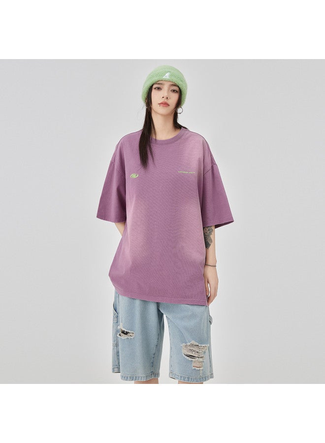 EPTISON men's Loose Short-sleeve Top With Summer Fashion Letter Print, Distressed Wash Process - Image 3