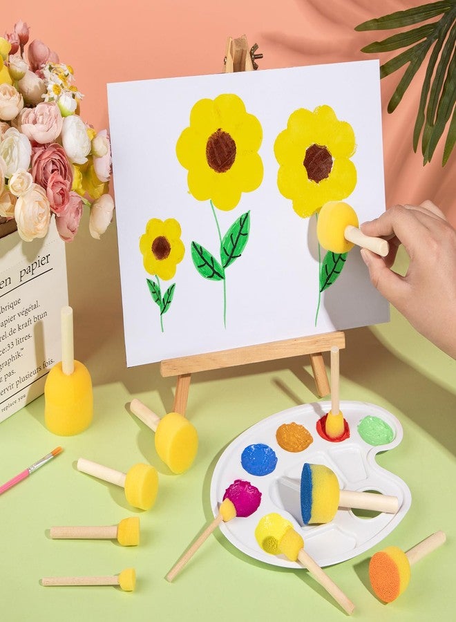 TORINALITAL 30Pcs Round Sponges Brush Set, Paint Sponges Brushes for Painting, Assorted Size Foam Brushes for Paint Tools Kids Arts and Crafts - Image 4