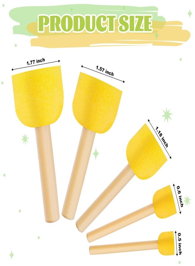 TORINALITAL 30Pcs Round Sponges Brush Set, Paint Sponges Brushes for Painting, Assorted Size Foam Brushes for Paint Tools Kids Arts and Crafts - Image 2