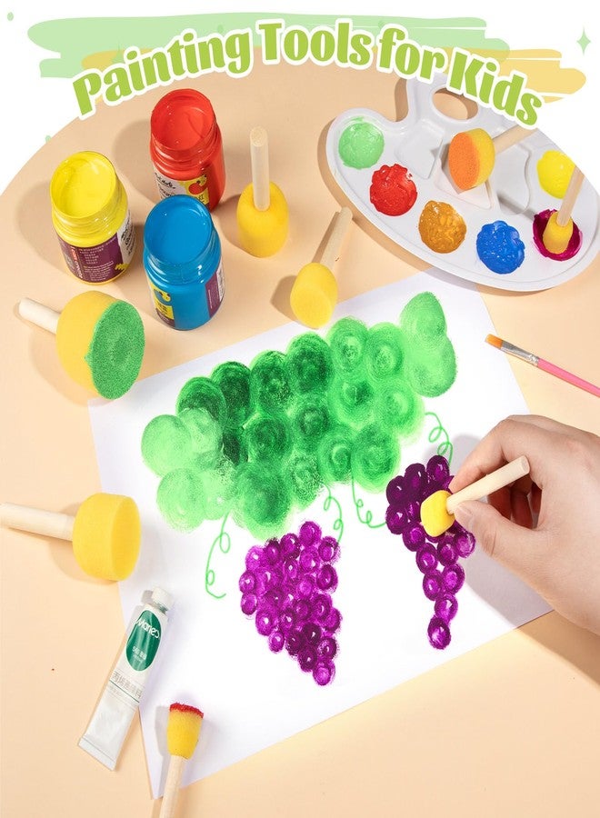TORINALITAL 30Pcs Round Sponges Brush Set, Paint Sponges Brushes for Painting, Assorted Size Foam Brushes for Paint Tools Kids Arts and Crafts - Image 5