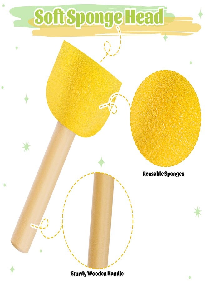TORINALITAL 30Pcs Round Sponges Brush Set, Paint Sponges Brushes for Painting, Assorted Size Foam Brushes for Paint Tools Kids Arts and Crafts - Image 3