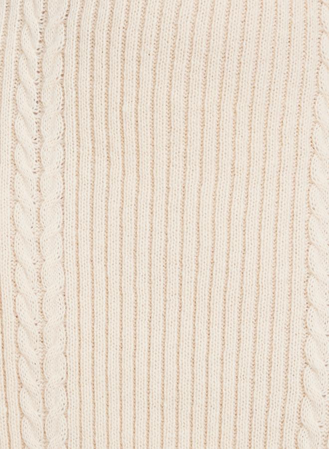 Styli Beige Sweat Cable Knit Maxi Skirt - Image 3