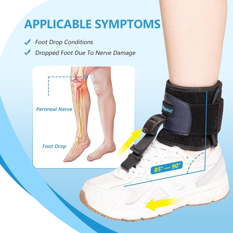 joingood AFO Foot Drop Brace for Walking, Drop Foot Brace for Walking with Shoes, Adjustable Foot Brace for Drop Foot Support, Soft Drop Foot Braces, Fits Left or Right Foot, Women & Men(S/M) - Image 2