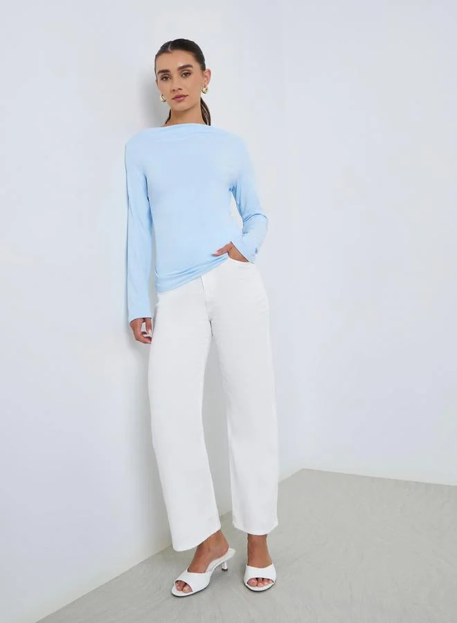 Styli Women Mid Rise Straight Leg Jeans