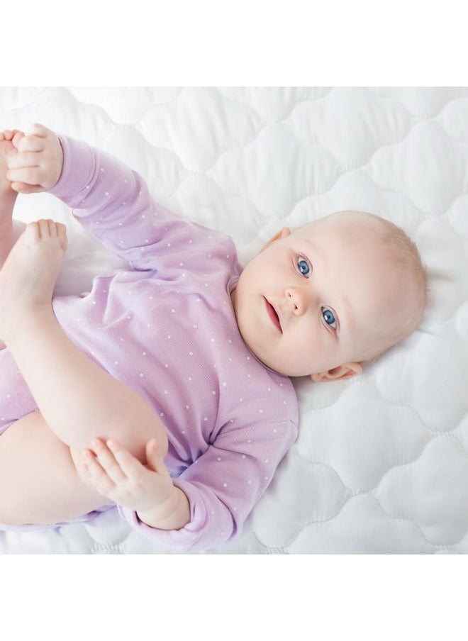 Moonsea Pack and Play Mattress Pad Sheets Cover Waterproof, Soft Quilted Pack and Play Protector, 27" X 39" Fit Graco Pamo Babe Pack and Play Mattress Pad, Baby Portable Mini Cribs and Foldable Mattresses Pad  - Image 5