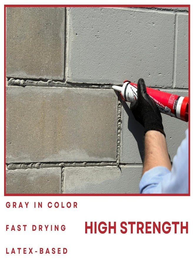 Akona Mortar Repair Tube for Tuckpointing, Sealing, and Repairing Stone, Brick, and Block Walls, Gray, Paintable, Fast Drying (10 Ounce, 1) - Image 3