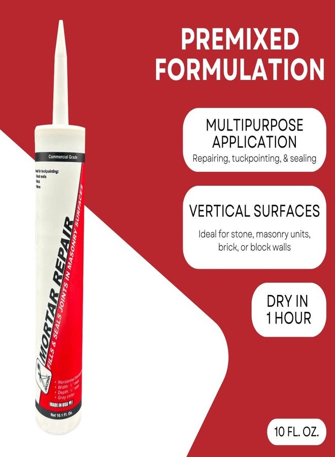 Akona Mortar Repair Tube for Tuckpointing, Sealing, and Repairing Stone, Brick, and Block Walls, Gray, Paintable, Fast Drying (10 Ounce, 1) - Image 2