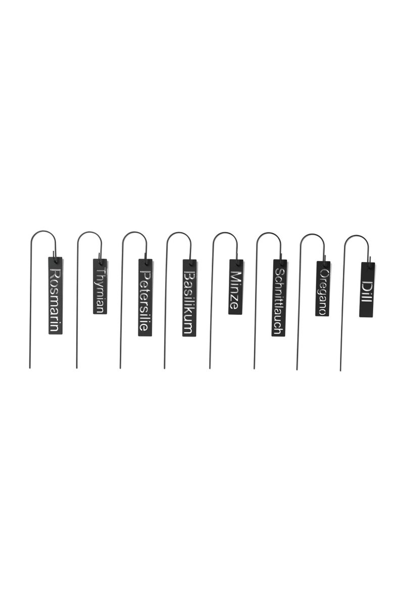 Tchibo 8 Pieces Stainless Herb Sign, Black  - Image 2