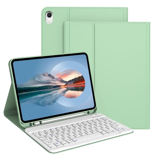 Divufus Keyboard Case for iPad 11th Generation (A16) 2025, for iPad 10th Generation 2022 [Magnetic Detachable Wireless Keyboard][Support 3 System] Folio Case with Pencil Holder, Light Green - Image 1