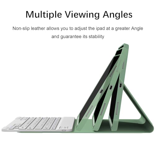 Divufus Keyboard Case for iPad 11th Generation (A16) 2025, for iPad 10th Generation 2022 [Magnetic Detachable Wireless Keyboard][Support 3 System] Folio Case with Pencil Holder, Light Green - Image 4