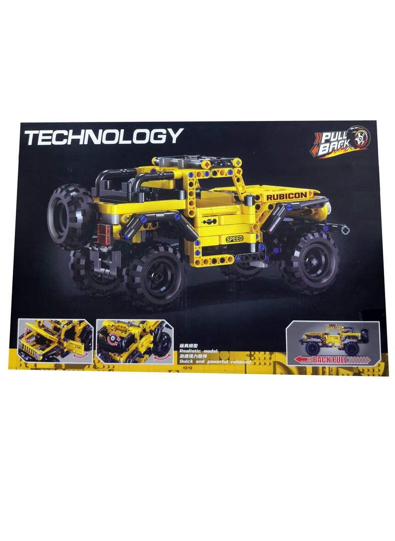 Off-Road Wrangler Pickup Car MOC Technique Building Blocks Set and Engineering Toy Model，Collectible Jeep Model Cars Kits for Adult and Kid ( 582 Pcs Blocks)  - Image 3