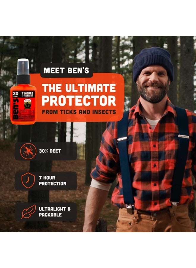 Ben's Tick & Insect Repellent - Travel Size Bug Spray with 30% DEET for Mosquitoes, Ticks & More - Up to 7 Hours of Protection - Fragrance-Free - 1.25 oz (4 Pack) - Image 2