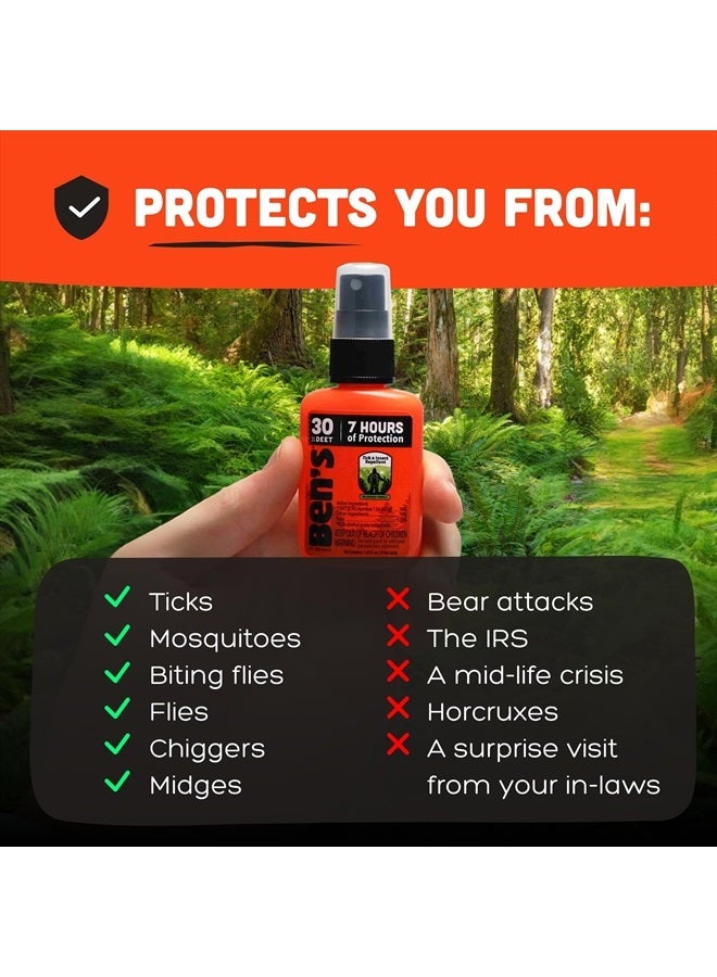 Ben's Tick & Insect Repellent - Travel Size Bug Spray with 30% DEET for Mosquitoes, Ticks & More - Up to 7 Hours of Protection - Fragrance-Free - 1.25 oz (4 Pack) - Image 4