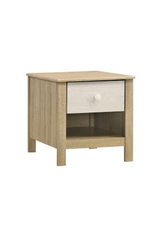 DANUBE HOME Kelly 1 Drawer Nightstand| Multifunctional Bedside Table Space Saving Night Stand Side Table Modern Design Furniture For Bedroom L50Xw50Xh50Cm -White Ash+Sonoma Oak  - Image 2