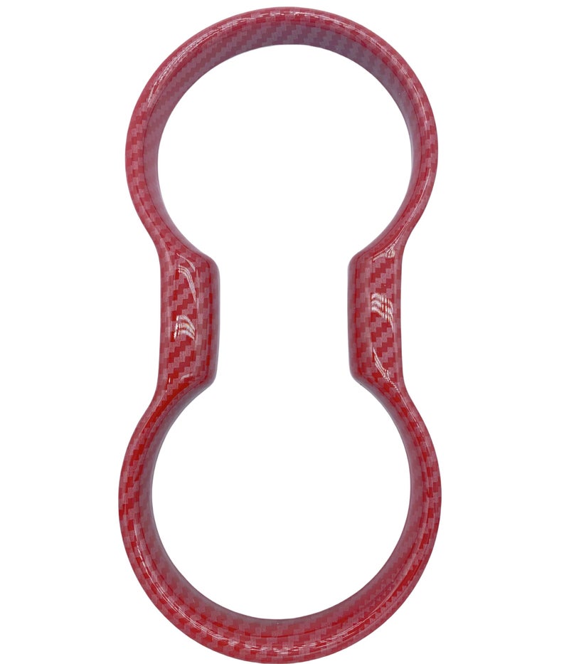 KDFUHRUI Car Water Cup Holder Frame Decoration for Ford Mustang 2015 2016 2017 2018 2019 2020 2021 2022 2023, Interior Accessories，Red Carbon Fiber - Image 3