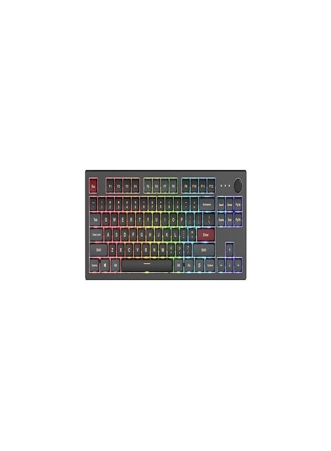 Montech MKey TKL Mechanical Gaming Keyboard: Customizable RGB LED, Premium MDA Profile PBT Keycap, Hot-Swappable Gateron G Red Pro 2.0 Pre-lubed Switches, Osaka Castle Theme, Darkness(MK87DR) - Image 1