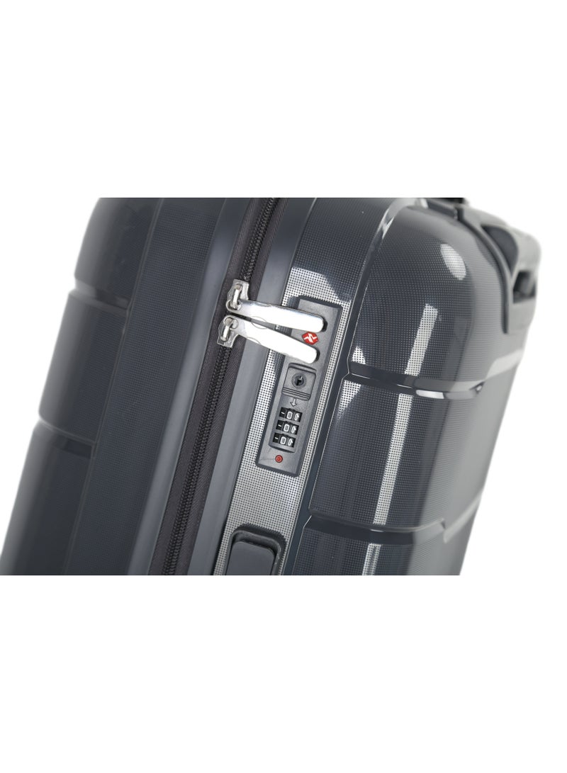 اتش تي مجموعة حقائب سفر إتش تي، من أربع قطع - حقائب متينة بهيكل صلب مع عجلات دوارة، ومقبض تلسكوبي، وسحابات مضادة للسرقة (13/20/24/28 بوصة، 13.5/49/80/116 لترًا، مجموعة سفر خفيفة الوزن، رمادية داكنة) - Image 5