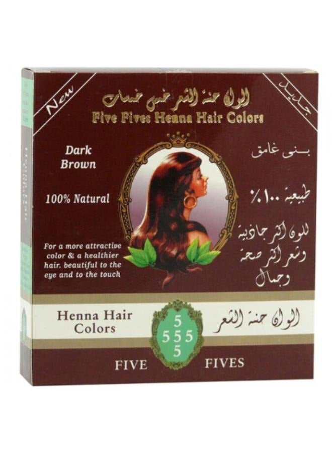 خمس خمسات حنة خمس خمسات بنى غامق شعر صحى وقوى 100جم - Image 1