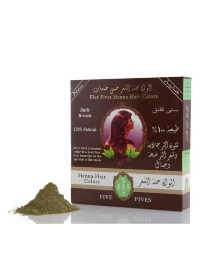 خمس خمسات - حنة خمس خمسات بنى غامق طبيعية 100% لألوان أكثر جاذبية وشعر صحى وقوى 100جم - Image 1