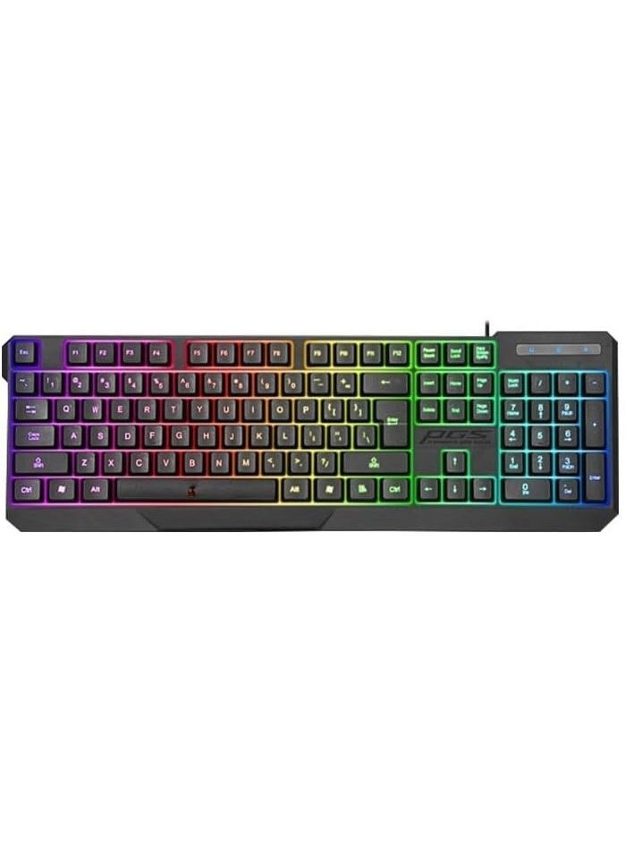 لوحة مفاتيح ألعاب سلكية RGB بمنفذ USB – كيبورد بإضاءة LED ملونة بتصميم ميكانيكي ومفاتيح متينة للكمبيوتر واللابتوب والألعاب والاستخدام المكتبي - Image 3