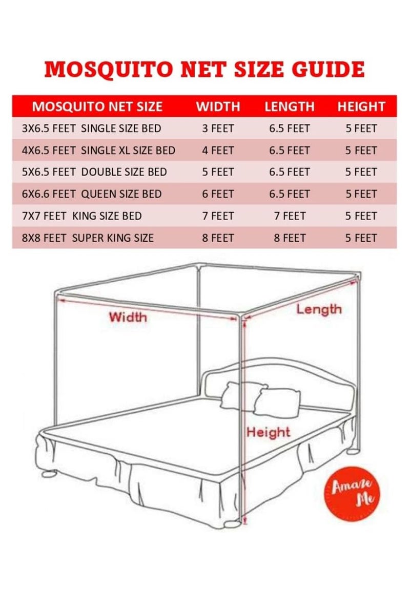 ANS Mosquito Net for Single Bed, Floral Print White, Breathable Mesh with Cotton Border for Free Air Flow, Soft Durable Mosquito Protection Net (3.5 x 6.5 ft) - Image 3